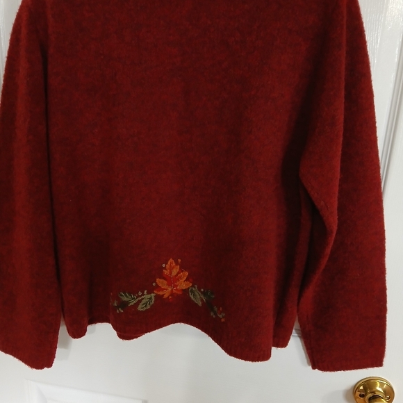 Marisa Christina Wool Blend Fall Embroidered Button Front Cardigan Size L - Picture 8 of 9